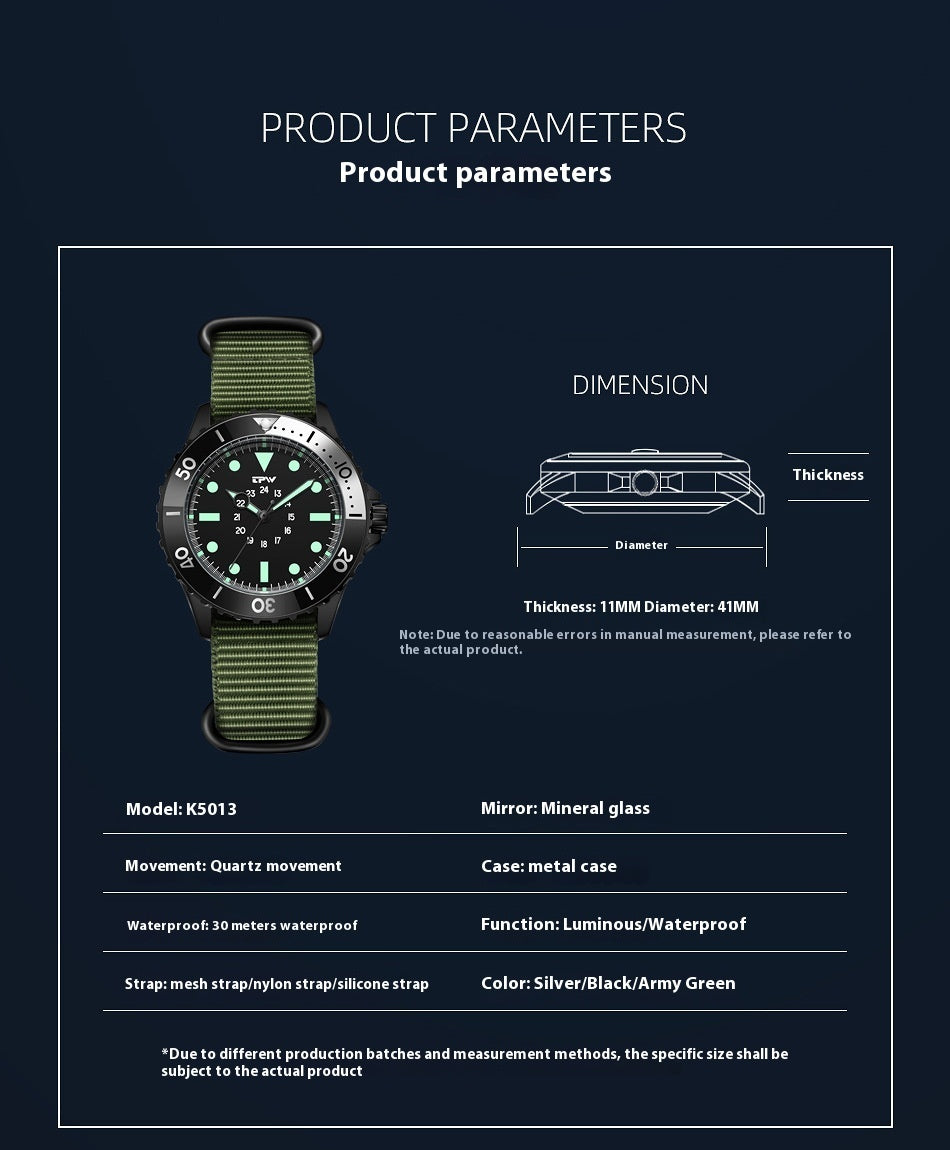 Montre Quartz Multifonction Étanche et Lumineuse pour Homme