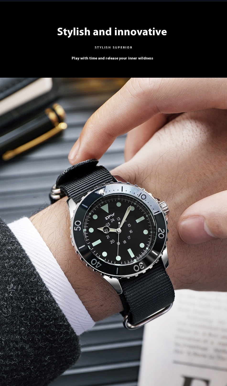 Montre Quartz Multifonction Étanche et Lumineuse pour Homme
